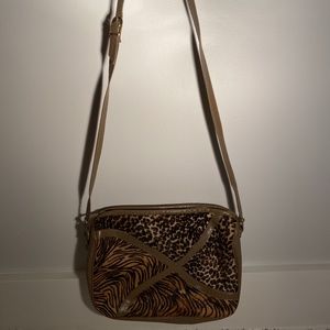 Vintage Animal Print Cross Body Bag